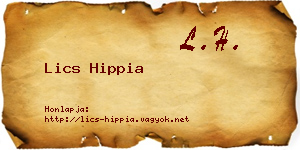 Lics Hippia névjegykártya